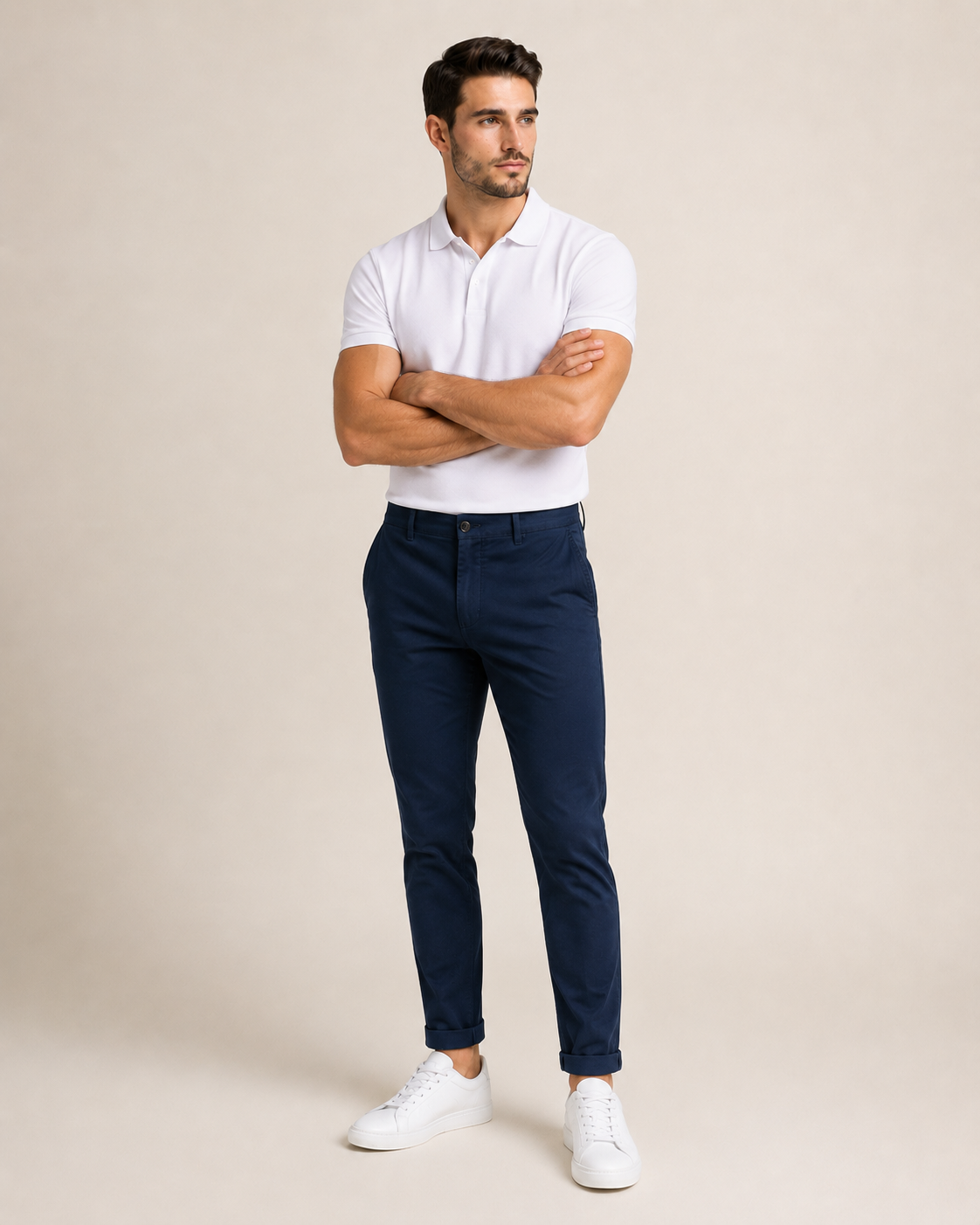 Premium Pique Polo T-Shirt — Pure White