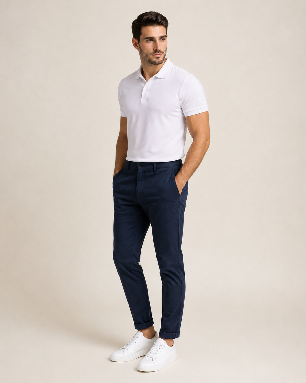 Premium Pique Polo T-Shirt — Pure White