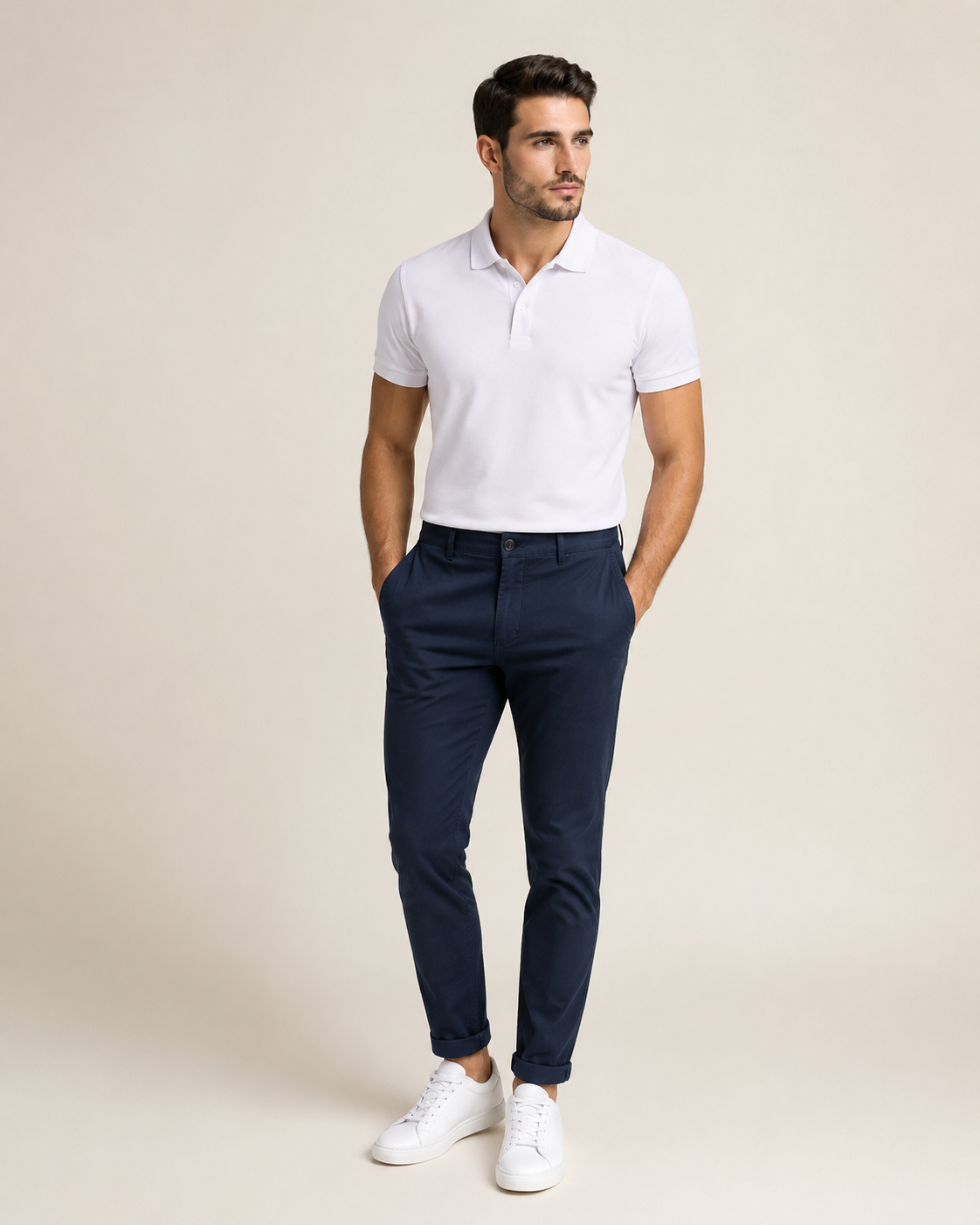 Premium Pique Polo T-Shirt — Pure White