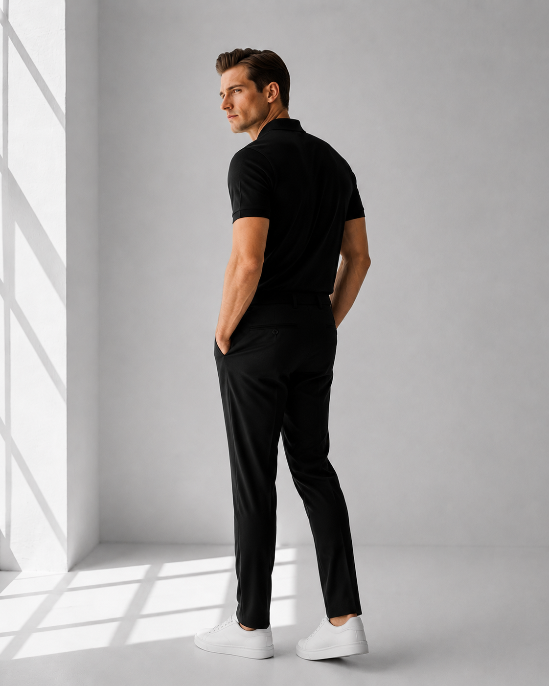 Premium Pique Polo T-Shirt — Black