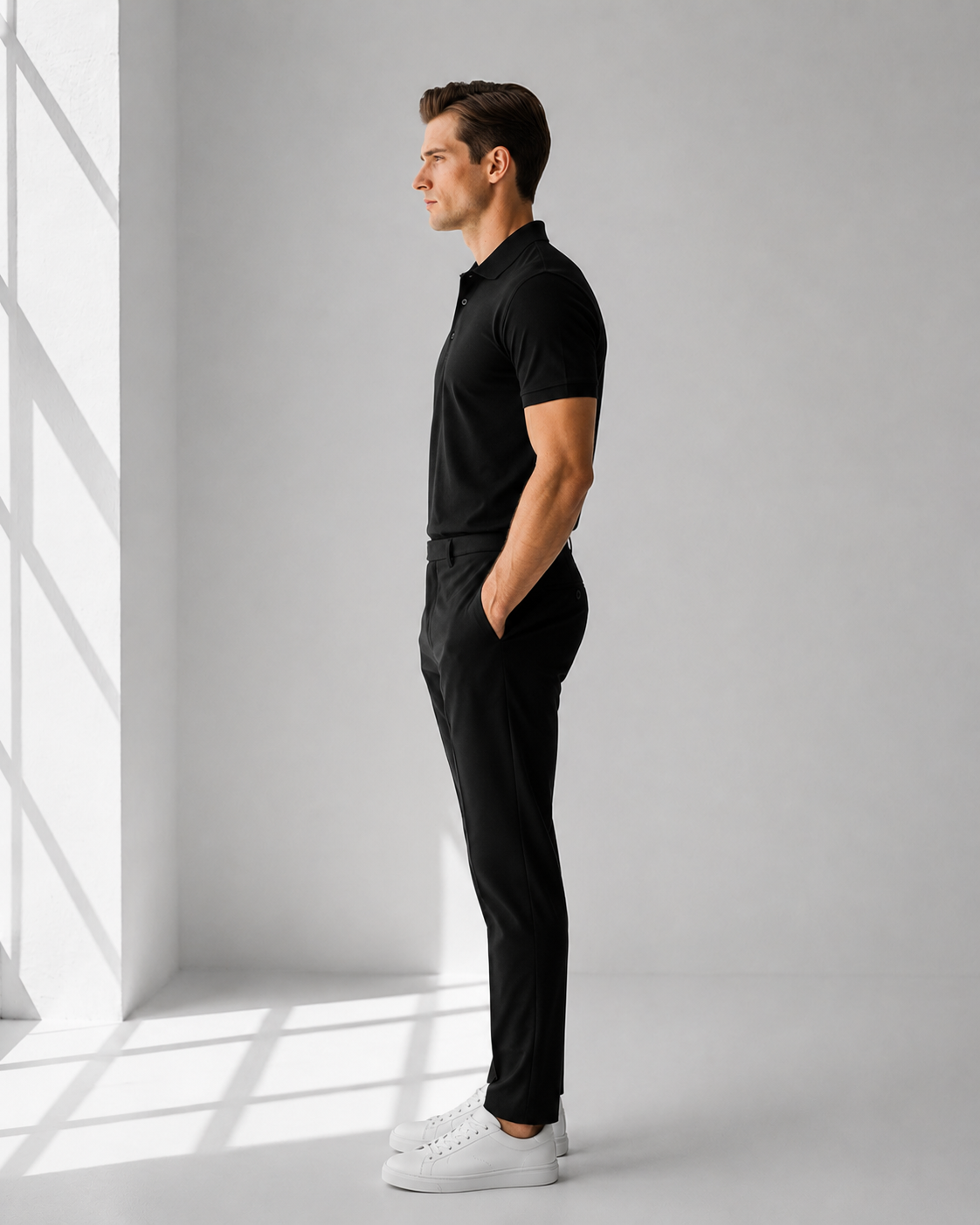 Premium Pique Polo T-Shirt — Black