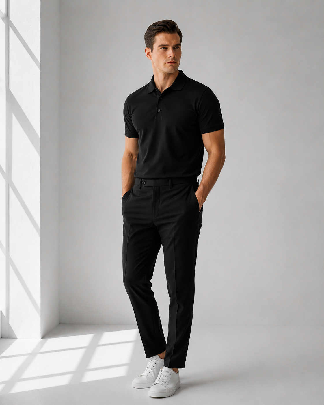 Premium Pique Polo T-Shirt — Black