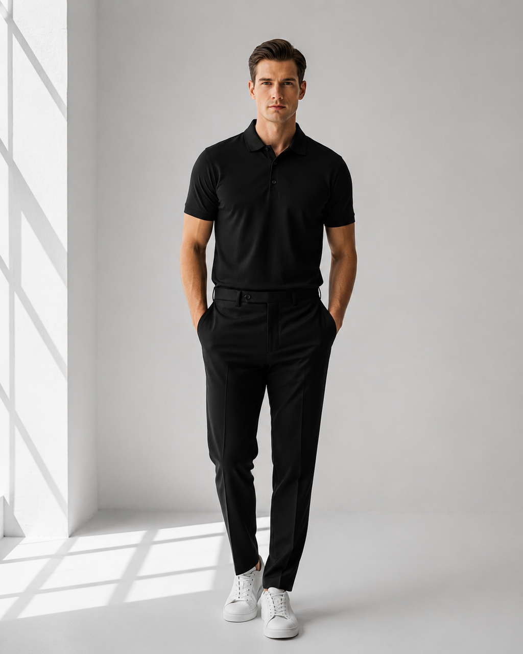 Premium Pique Polo T-Shirt — Black