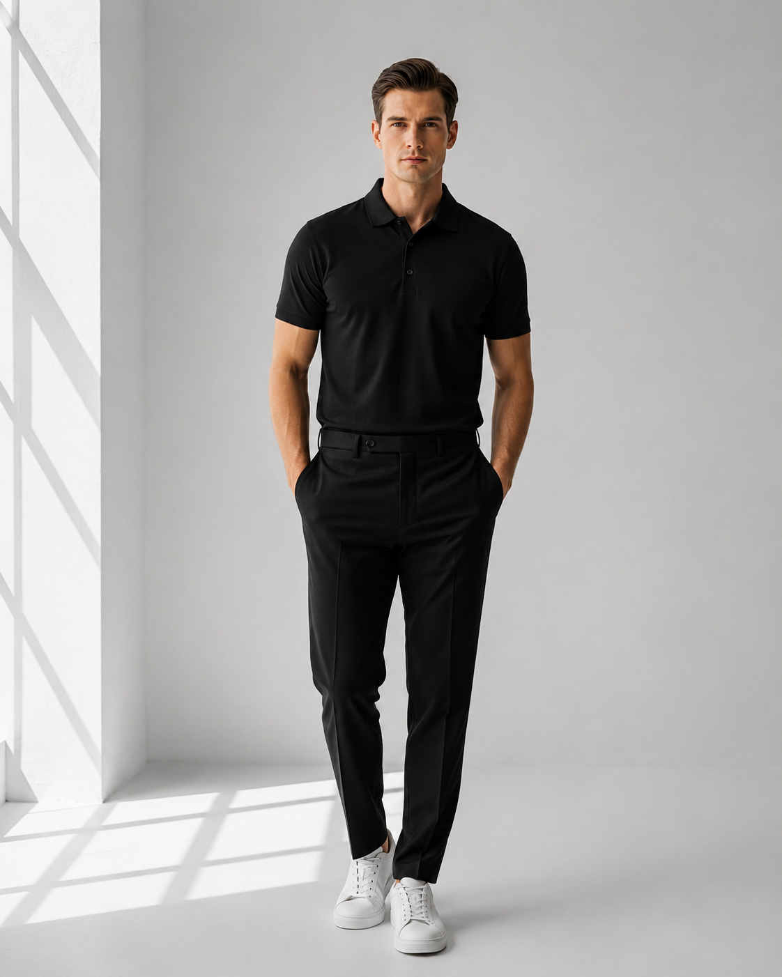 Premium Pique Polo T-Shirt — Black