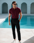 Premium Pique Polo T-Shirt — Burgundy