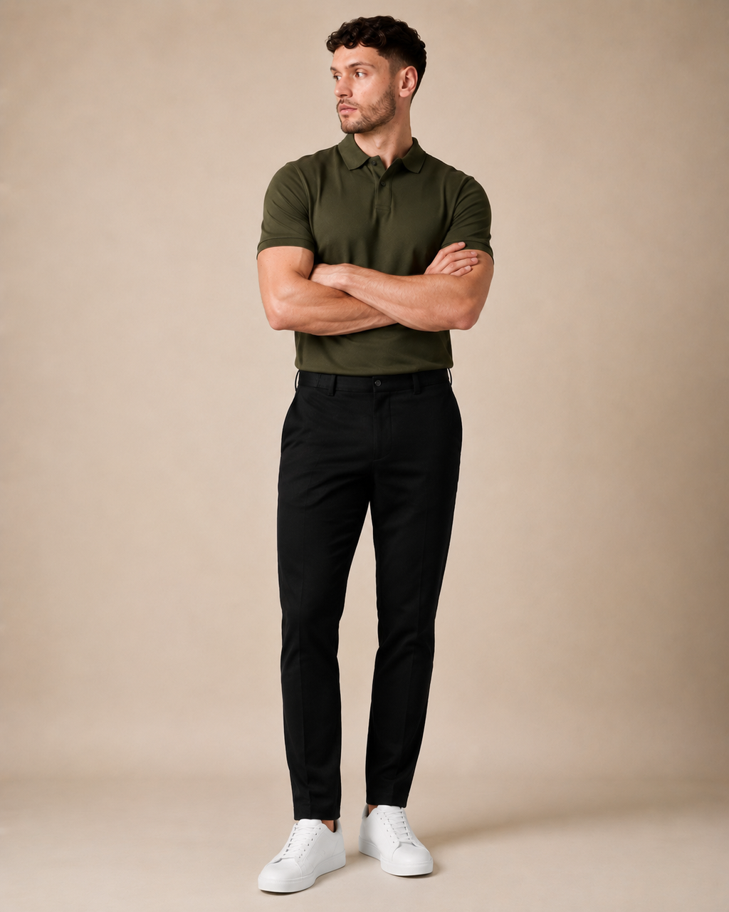 Premium Pique Polo T-Shirt — Olive Green