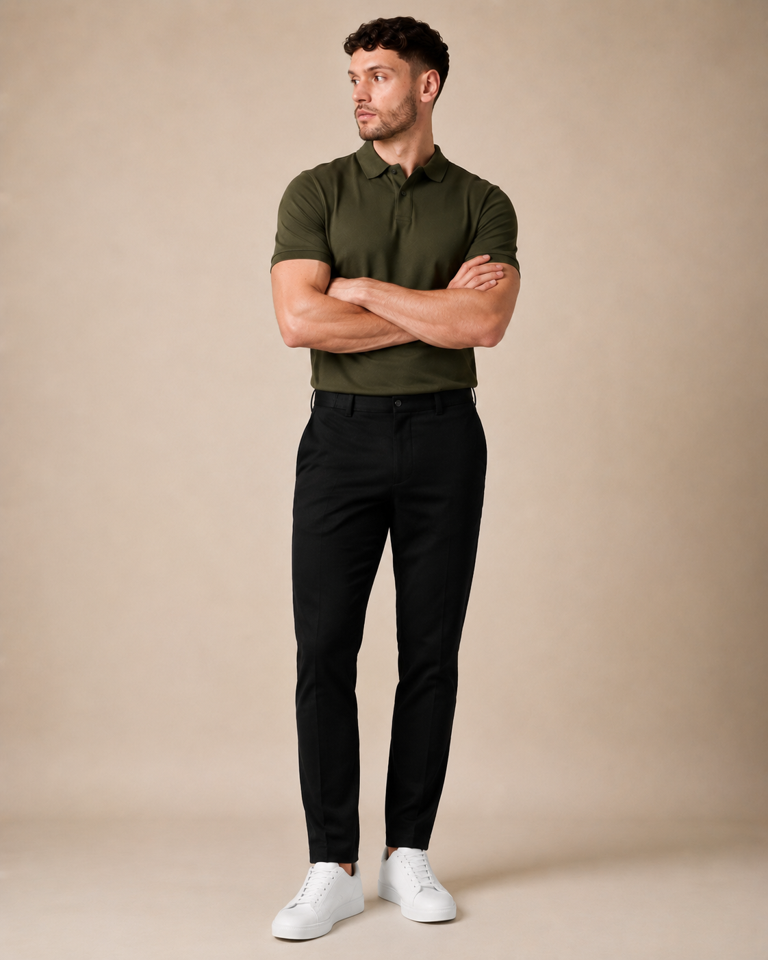 Premium Pique Polo T-Shirt — Olive Green