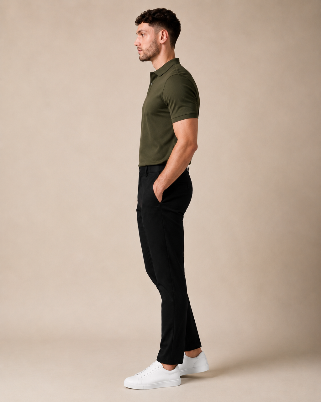 Premium Pique Polo T-Shirt — Olive Green