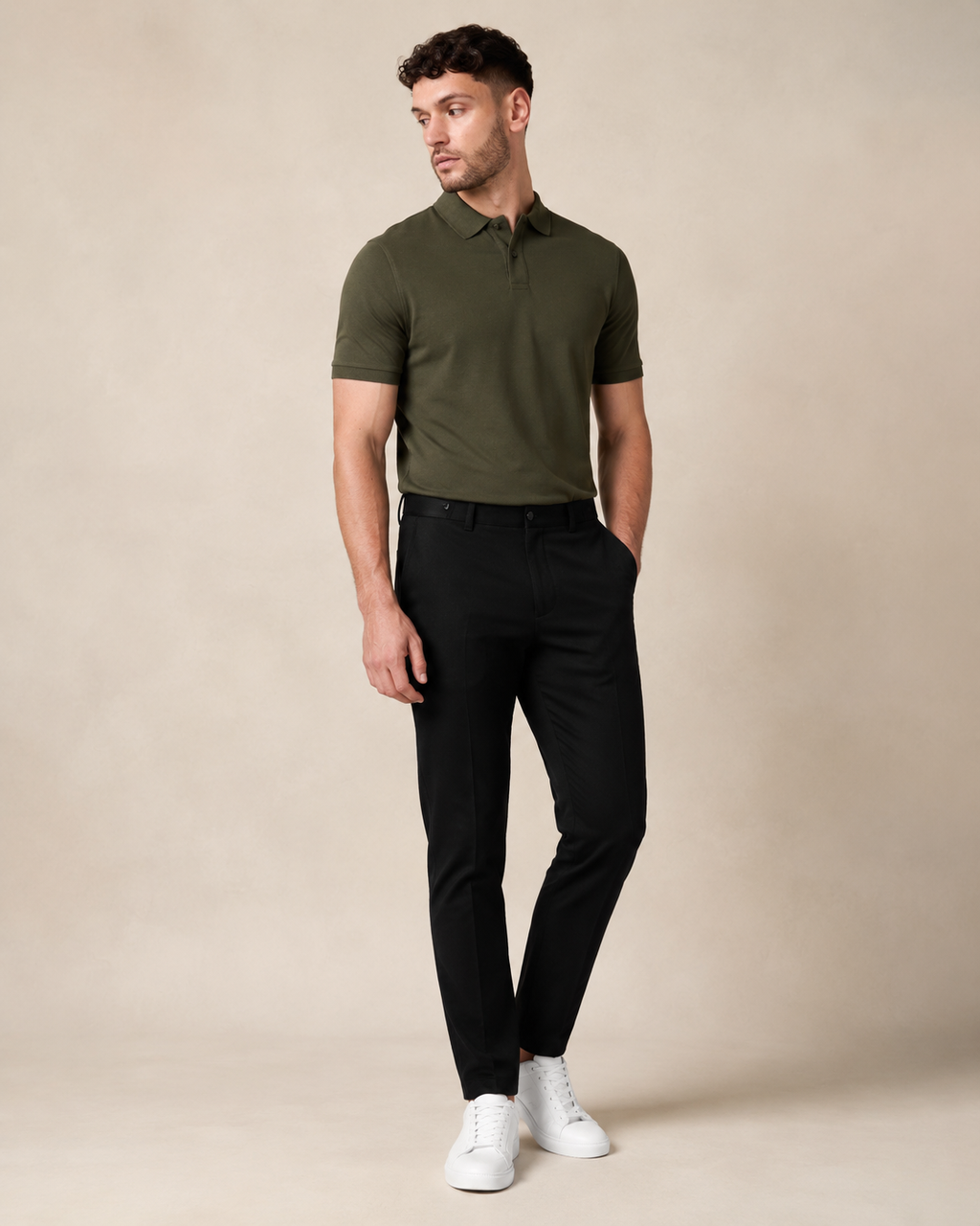 Premium Pique Polo T-Shirt — Olive Green
