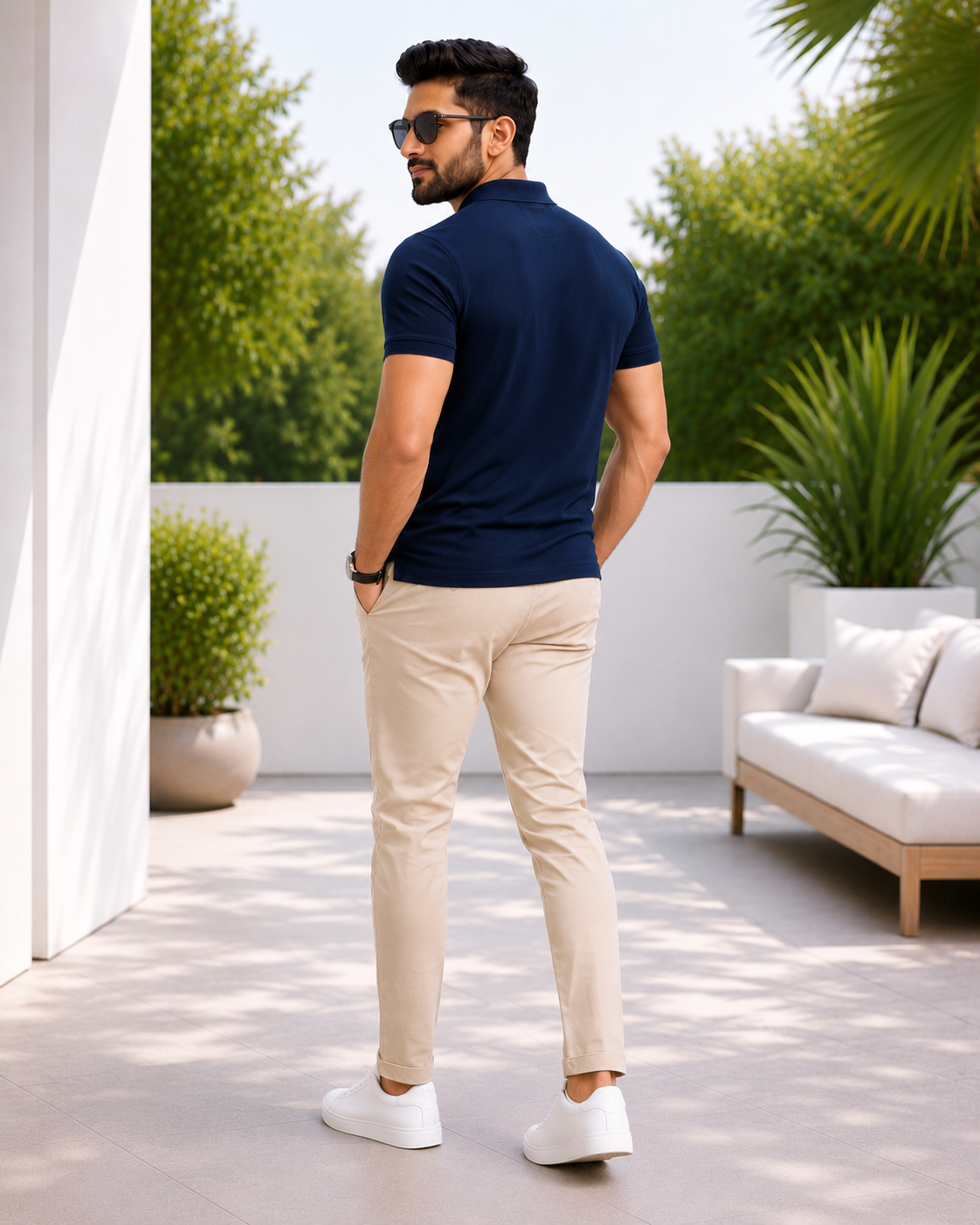 Premium Pique Polo T-Shirt — Navy Blue