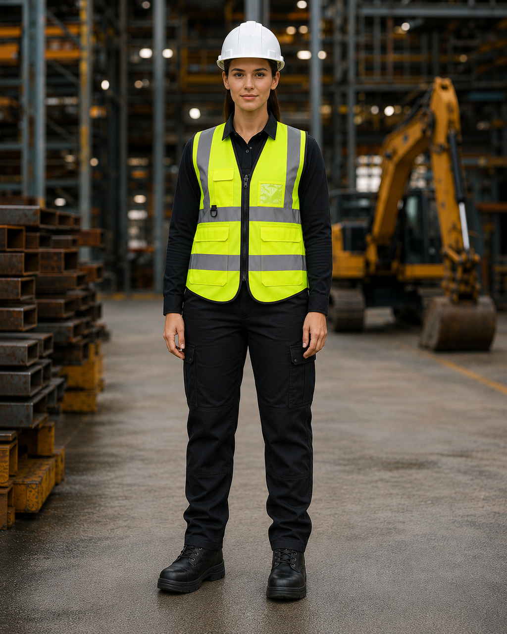 Yellow Four-Pocket Hi-Vis Safety Vest