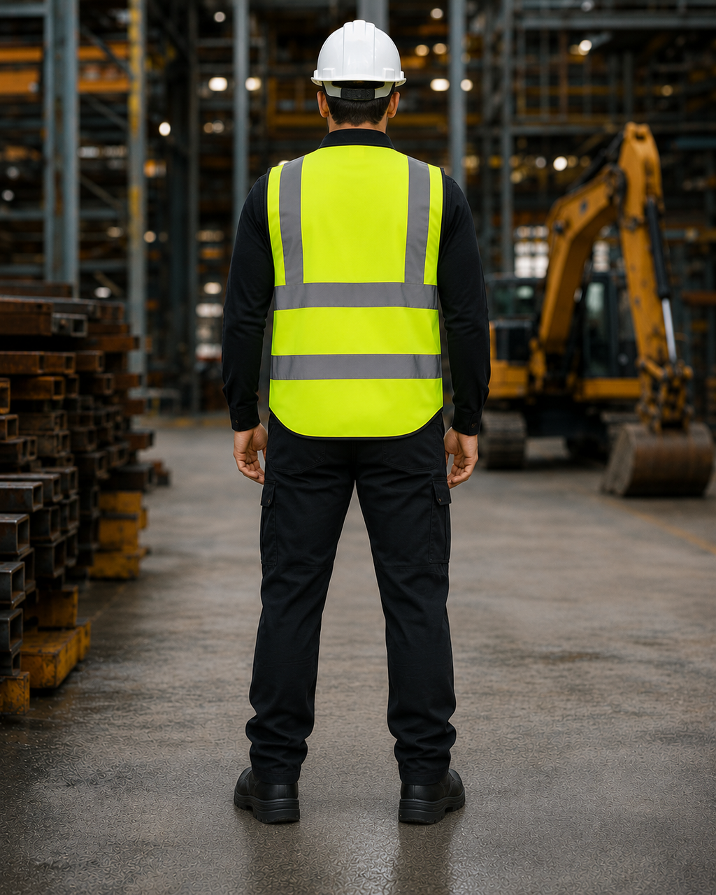 Yellow Four-Pocket Hi-Vis Safety Vest