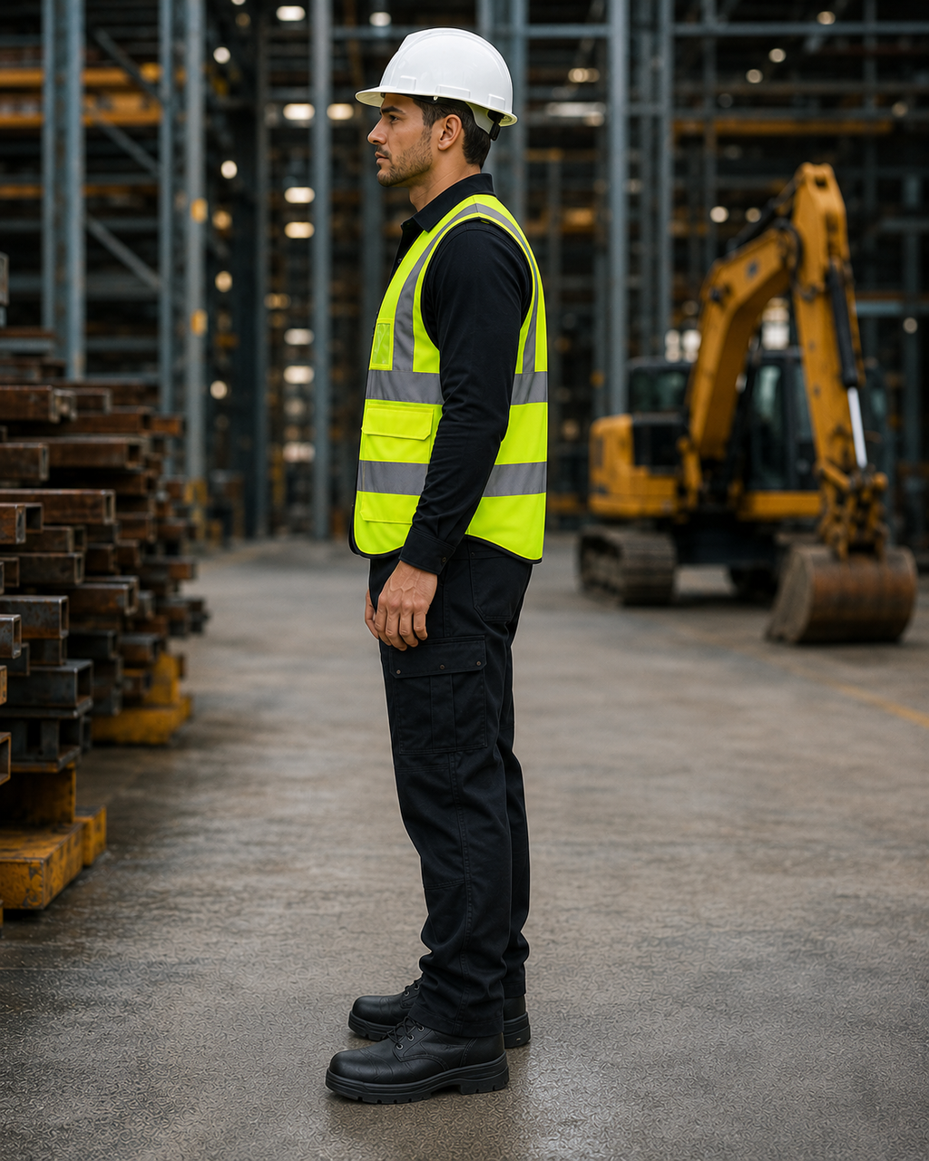 Yellow Four-Pocket Hi-Vis Safety Vest