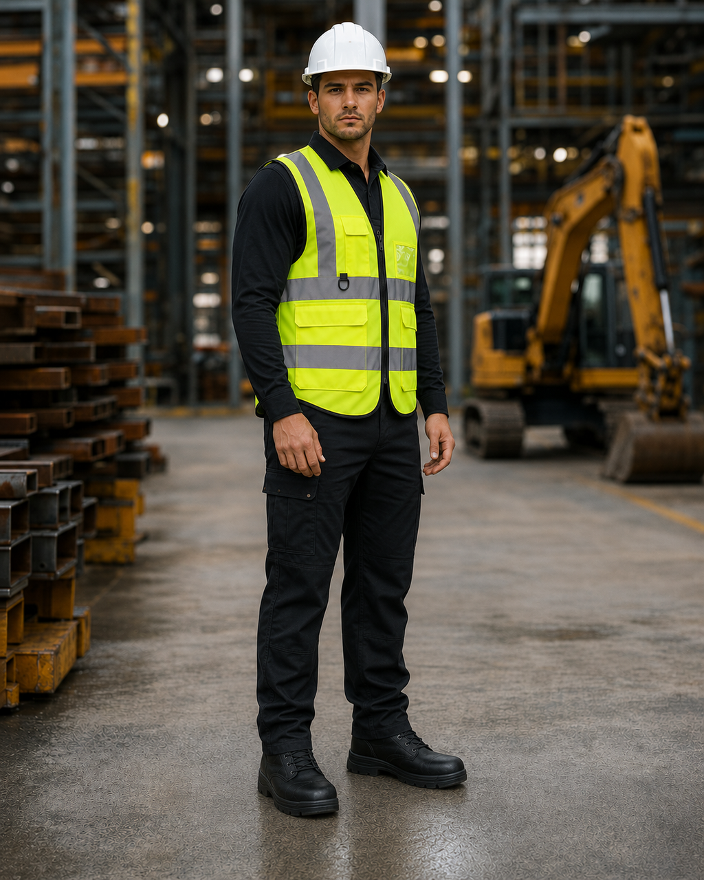 Yellow Four-Pocket Hi-Vis Safety Vest