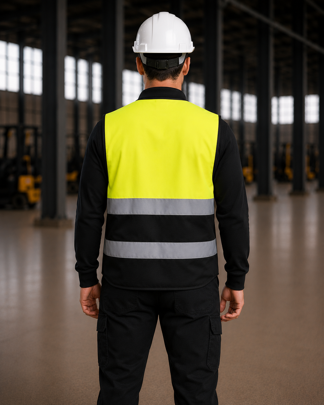Yellow-Black Two-Tone Executive Safety Vest with Radio Loop
