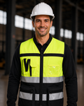 Yellow-Black Two-Tone Cargo Safety Vest