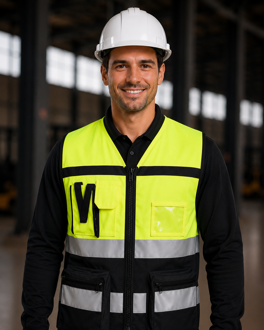 Yellow-Black Two-Tone Cargo Safety Vest