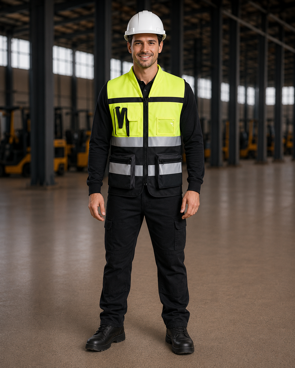 Yellow-Black Two-Tone Cargo Safety Vest