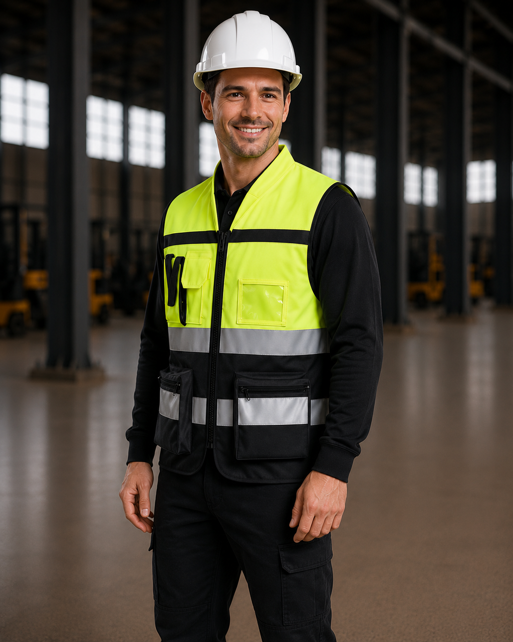 Yellow-Black Two-Tone Cargo Safety Vest