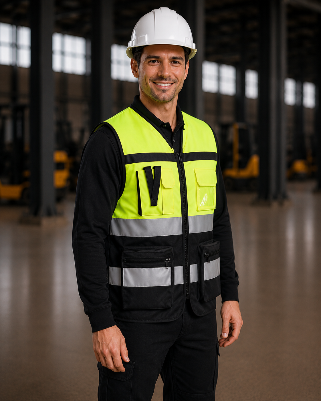 Yellow-Black Two-Tone Cargo Safety Vest