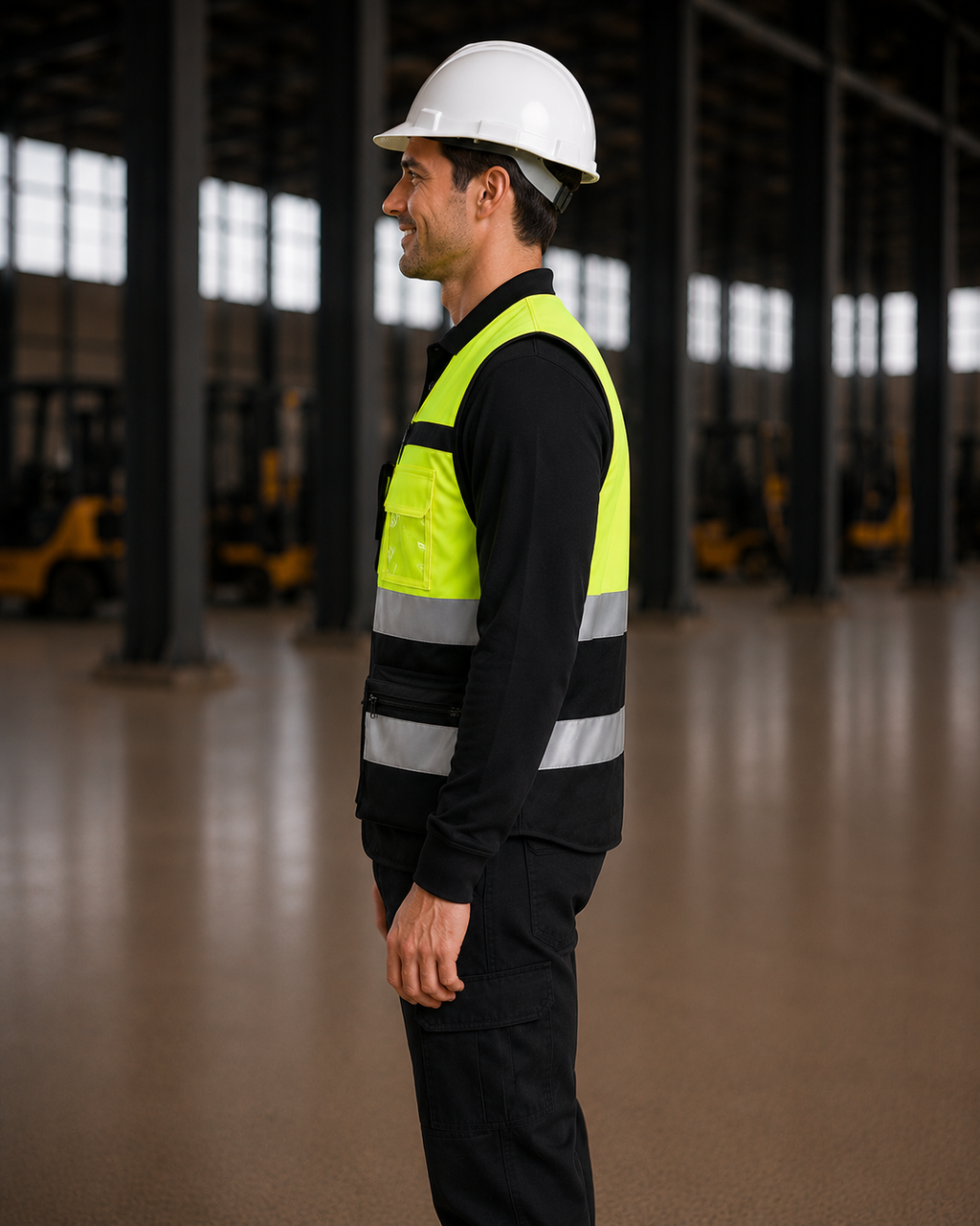 Yellow-Black Two-Tone Cargo Safety Vest
