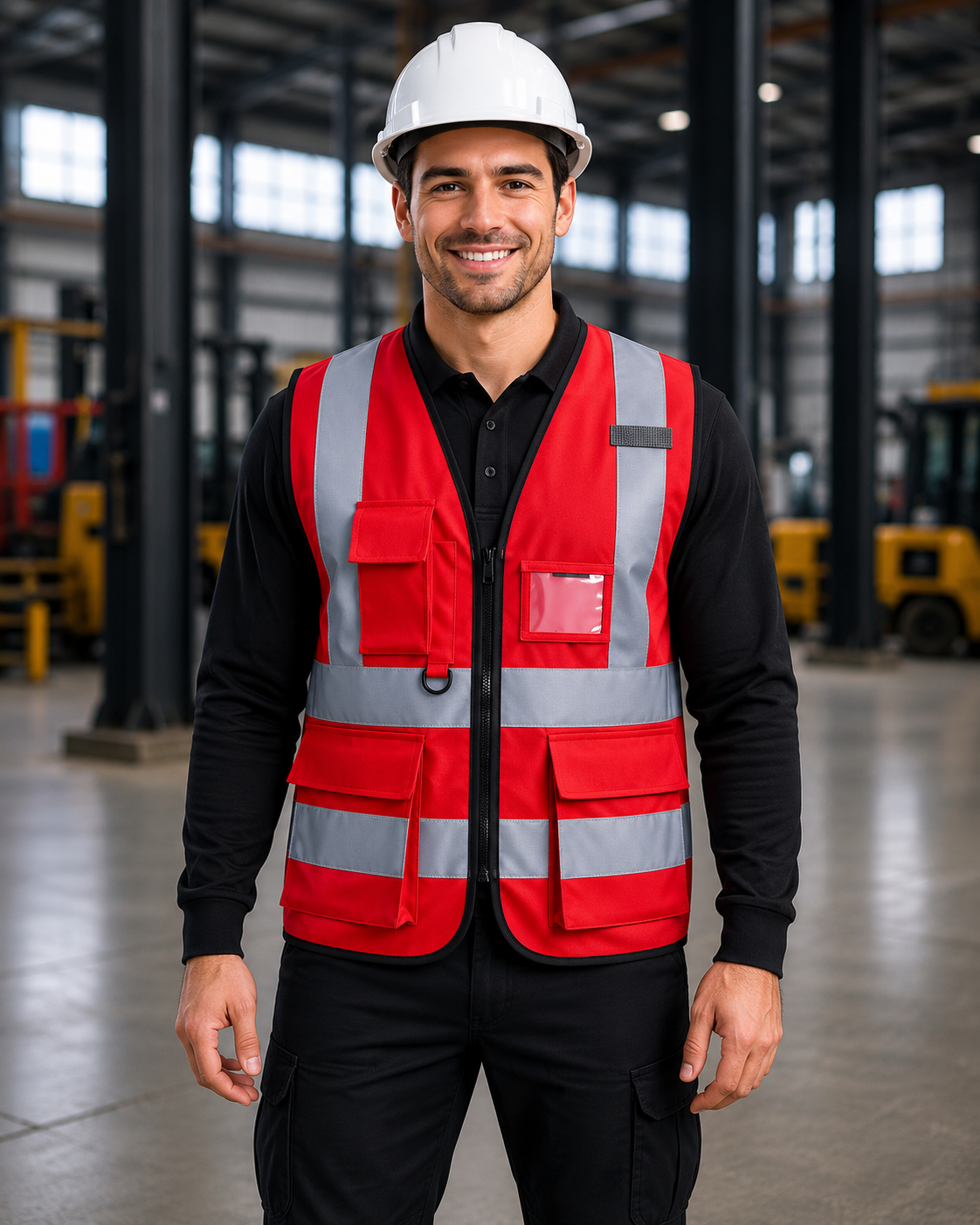 Red Premium Multi-Pocket Hi-Vis Safety Vest