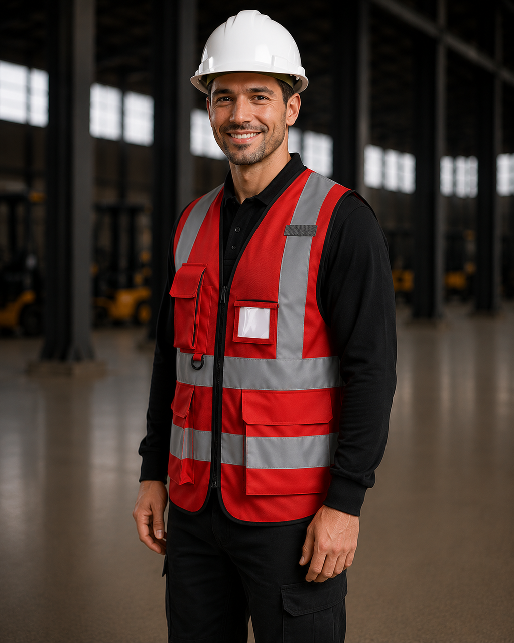 Red Premium Multi-Pocket Hi-Vis Safety Vest