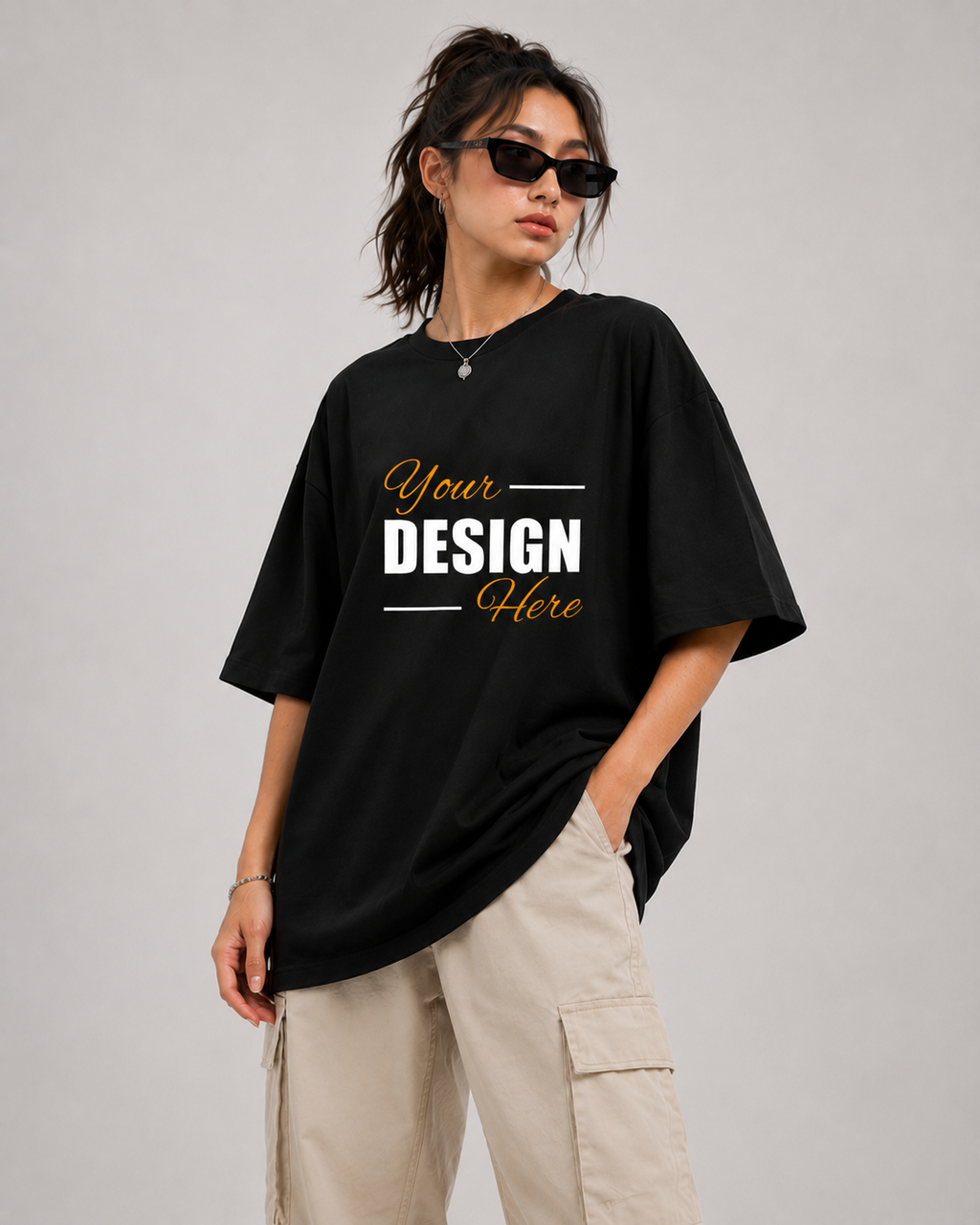 Women's Custom Oversized T-Shirt Print Your Own Design