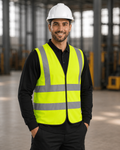 Yellow Classic Hi-Vis Safety Vest (Unisex Two-Band)